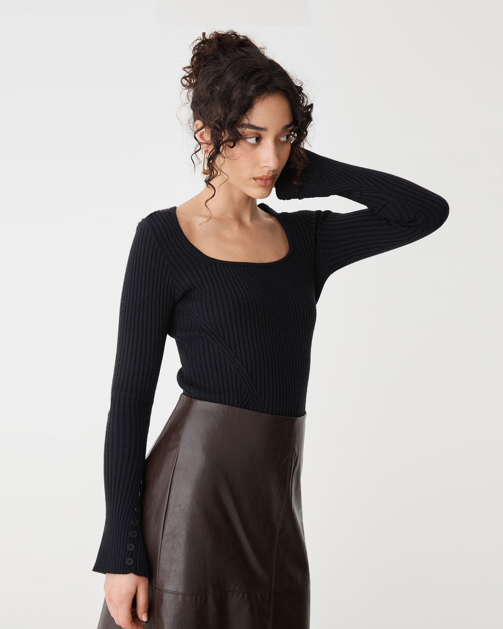 Zahlia Square Neck Rib Knit