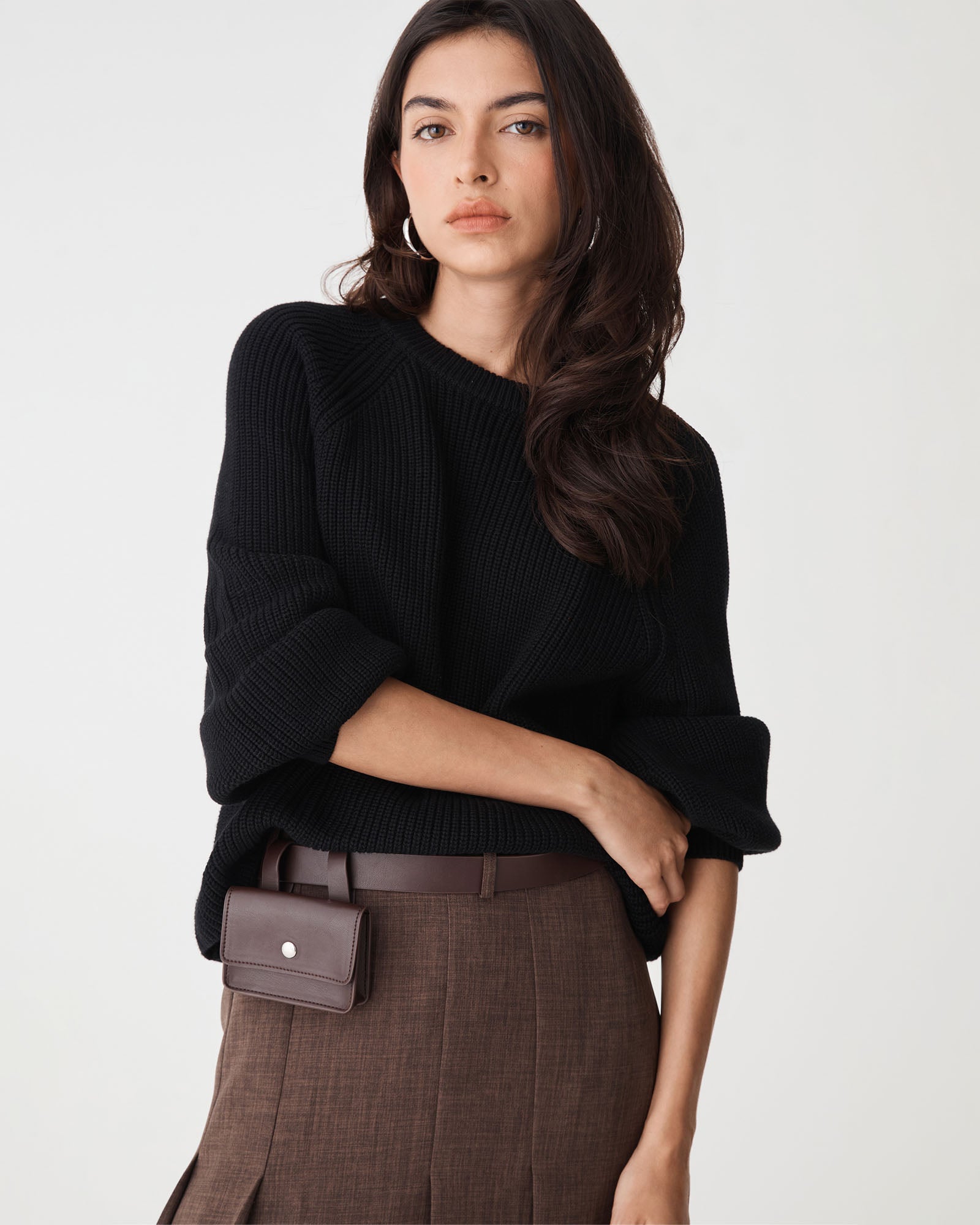 Meg Crew Neck Rib Knit Jumper