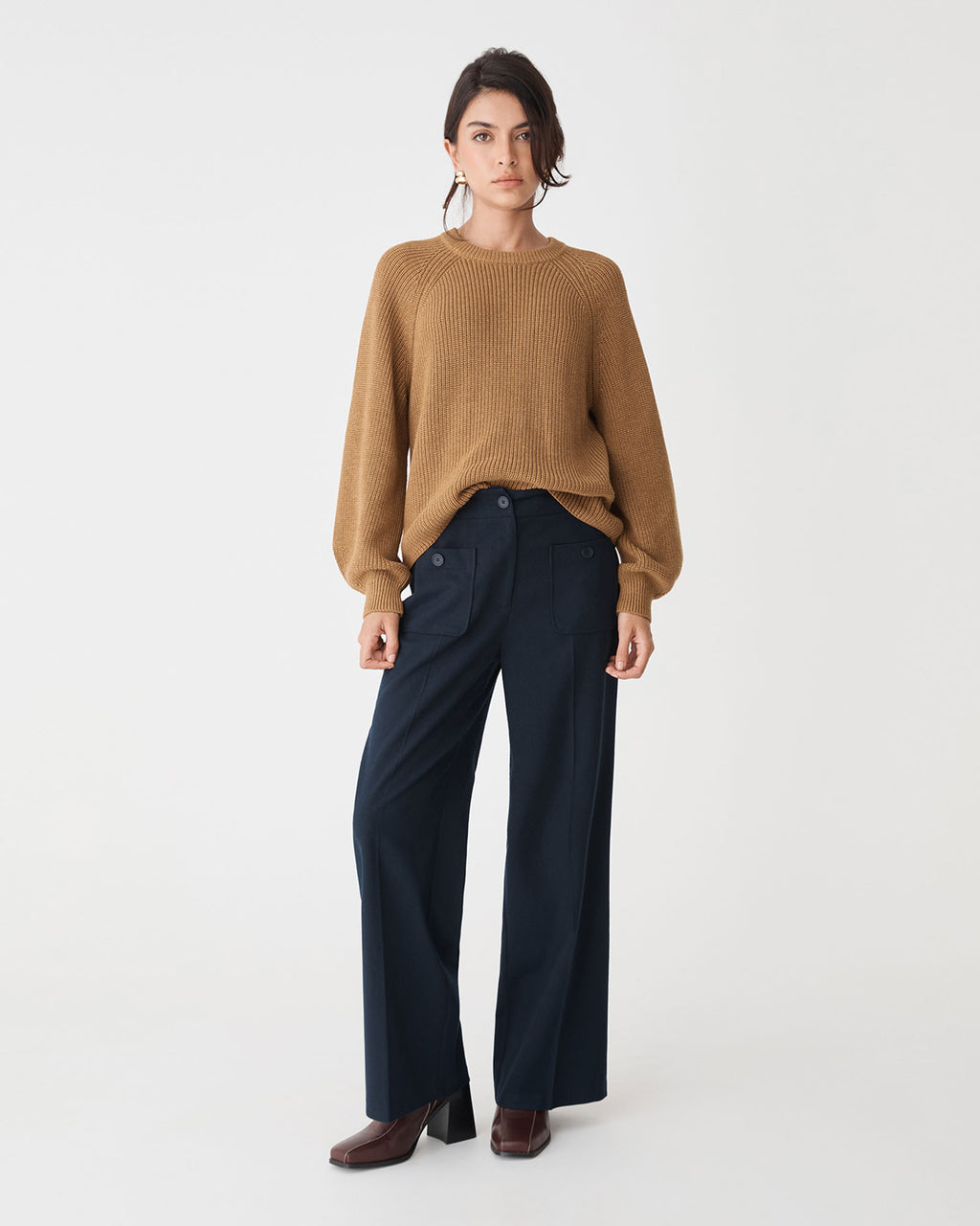 Meg Crew Neck Rib Knit Jumper