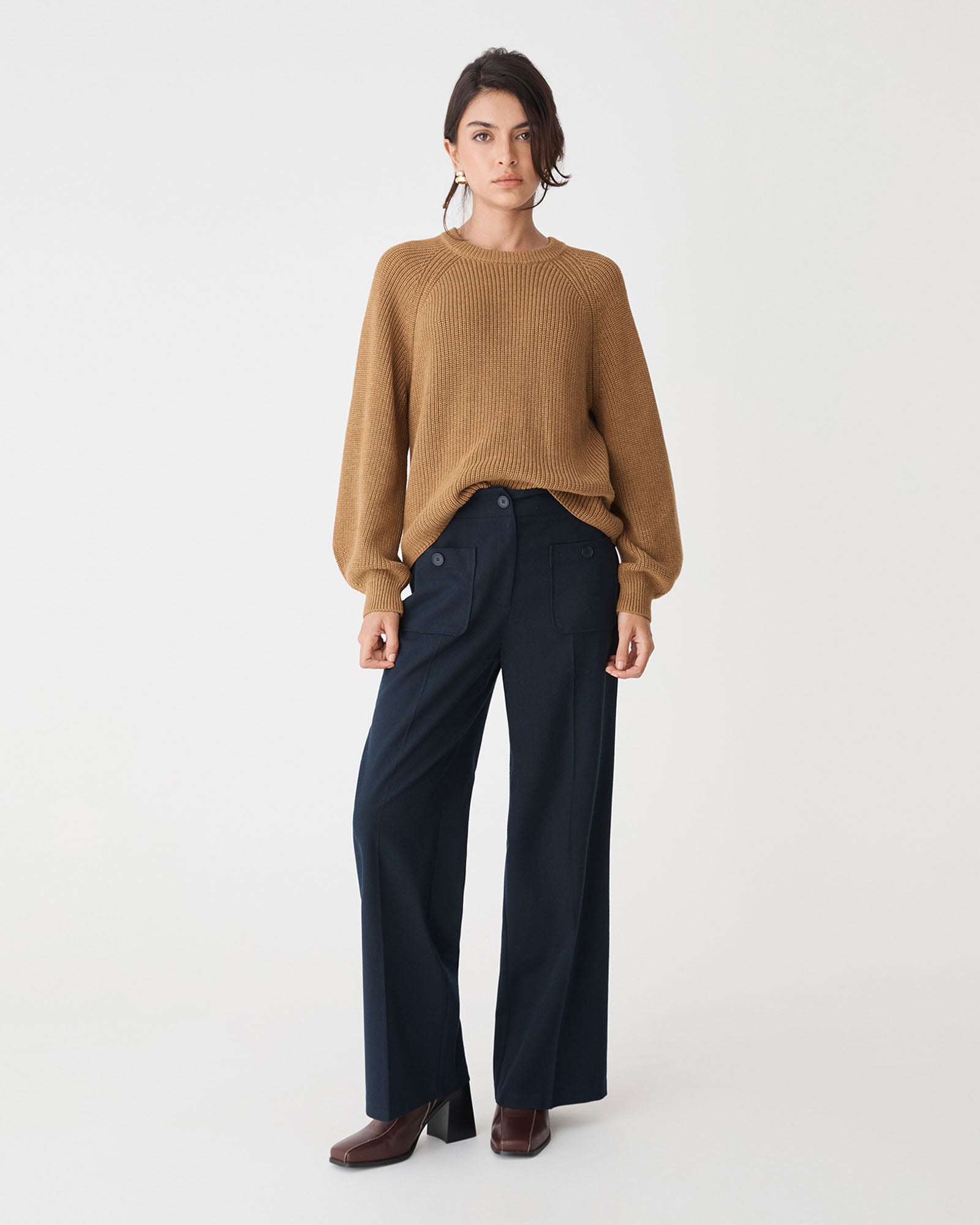 Meg Crew Neck Rib Knit Jumper