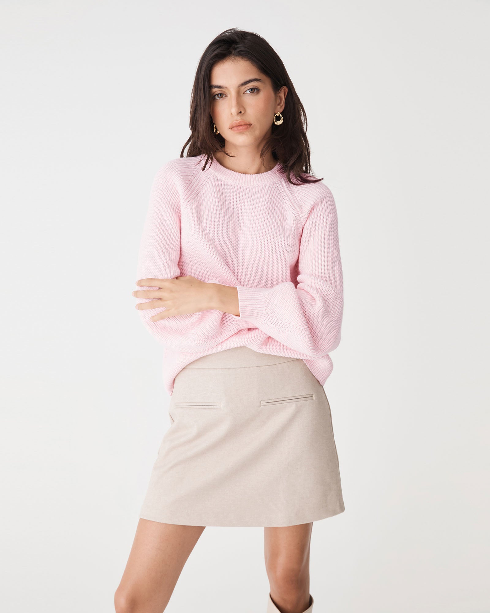 Meg Crew Neck Rib Knit Jumper