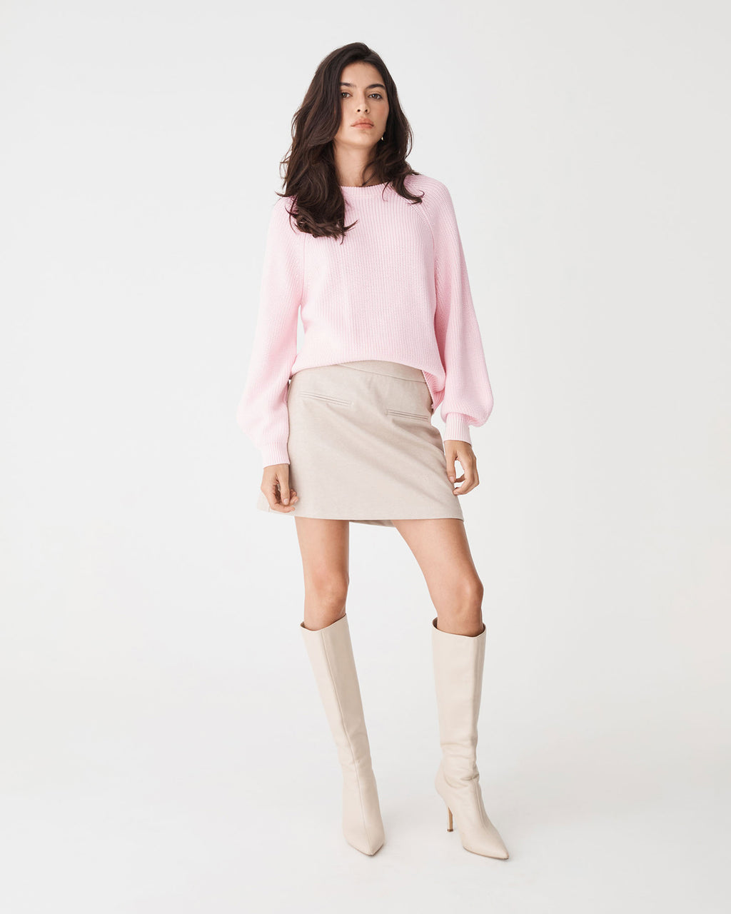 Meg Crew Neck Rib Knit Jumper