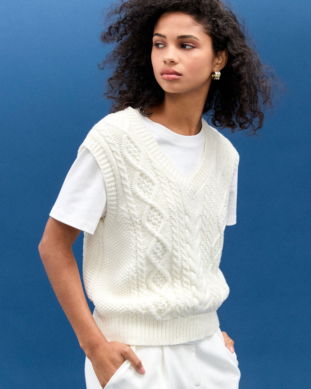 Poppy Sleeveless Cable Knit