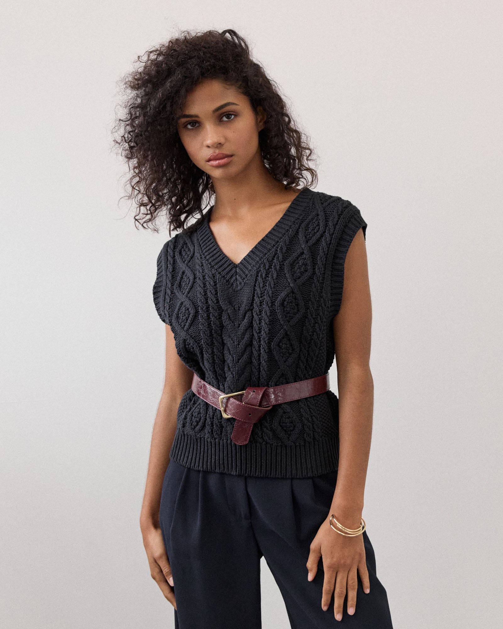 Poppy Sleeveless Cable Knit