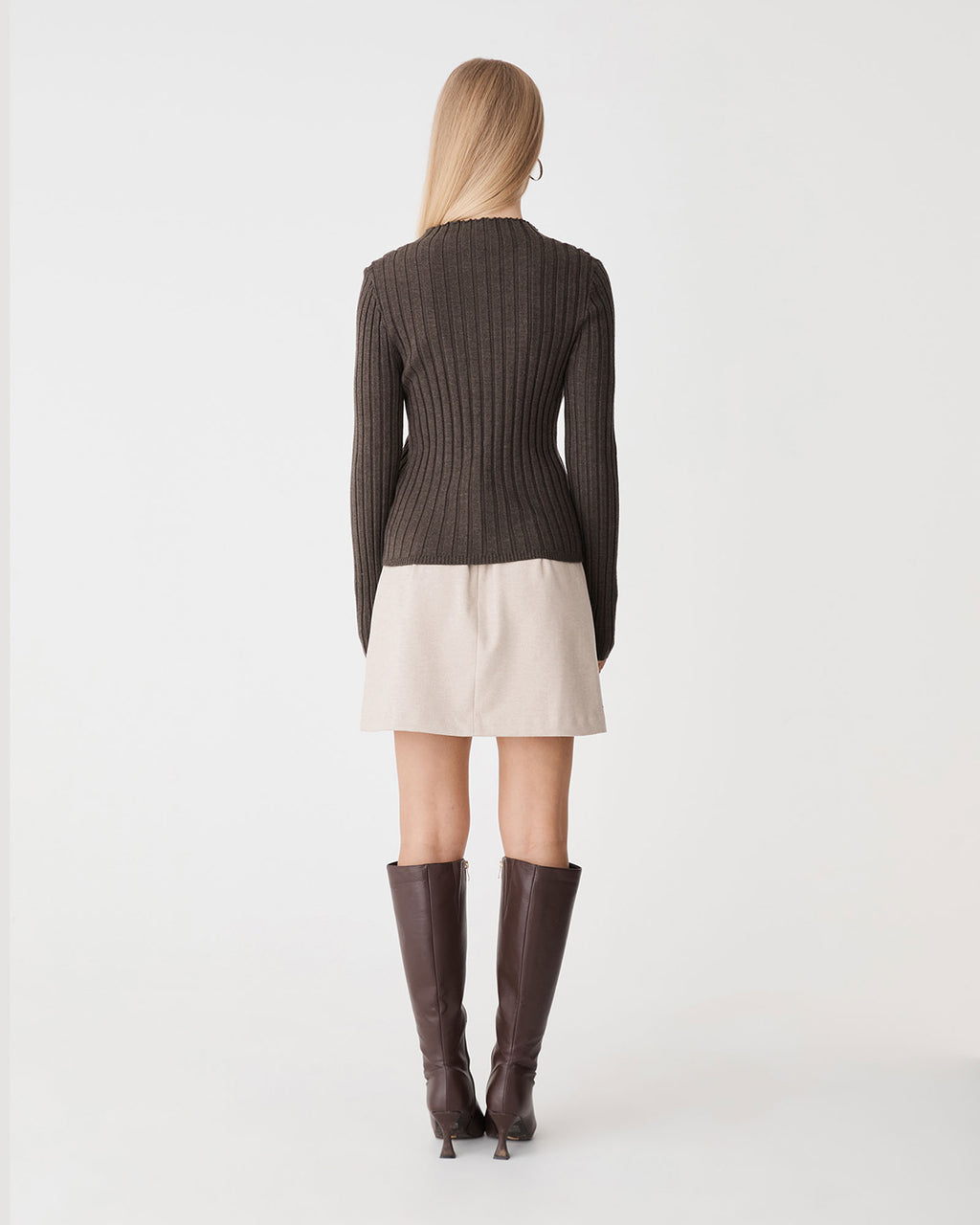 Inez Mock Neck Henley Knit