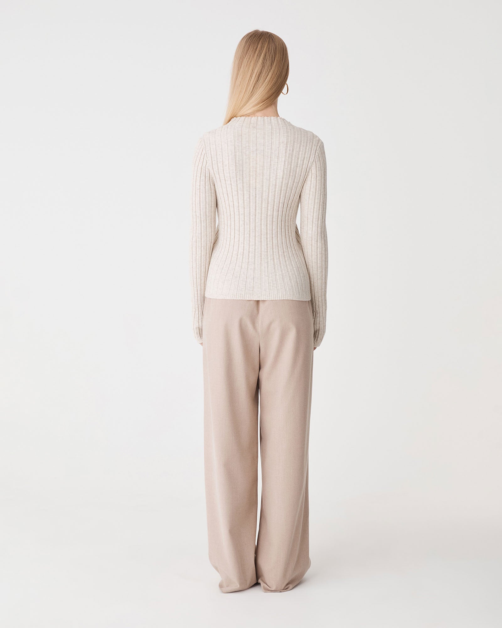 Inez Mock Neck Henley Knit