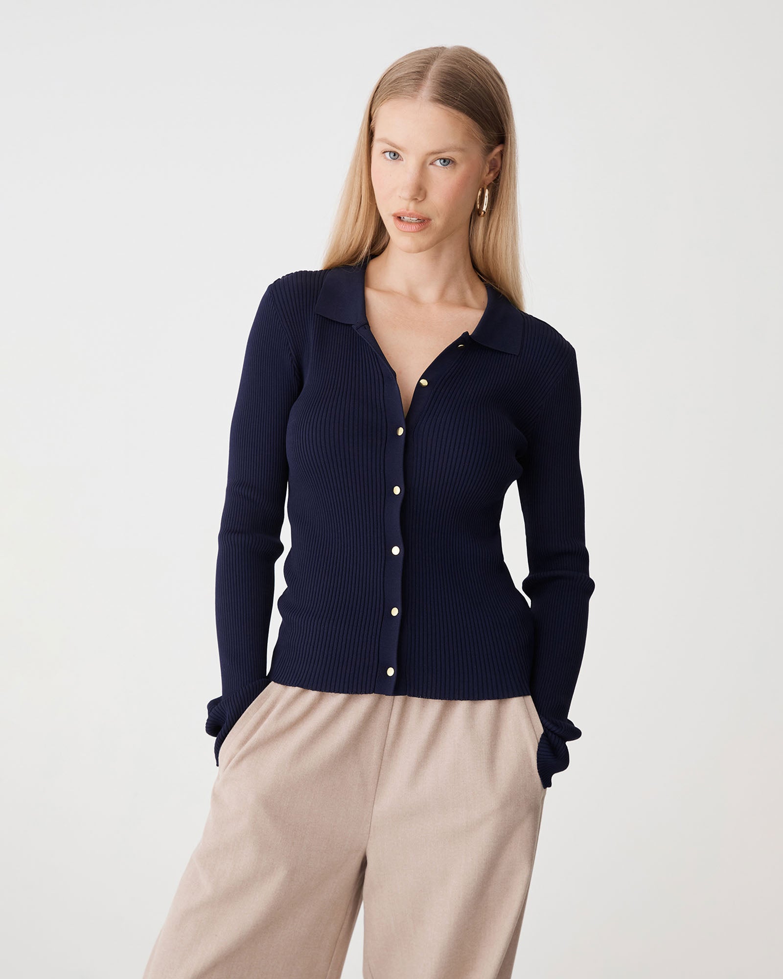 Bristol Collared Rib Cardigan