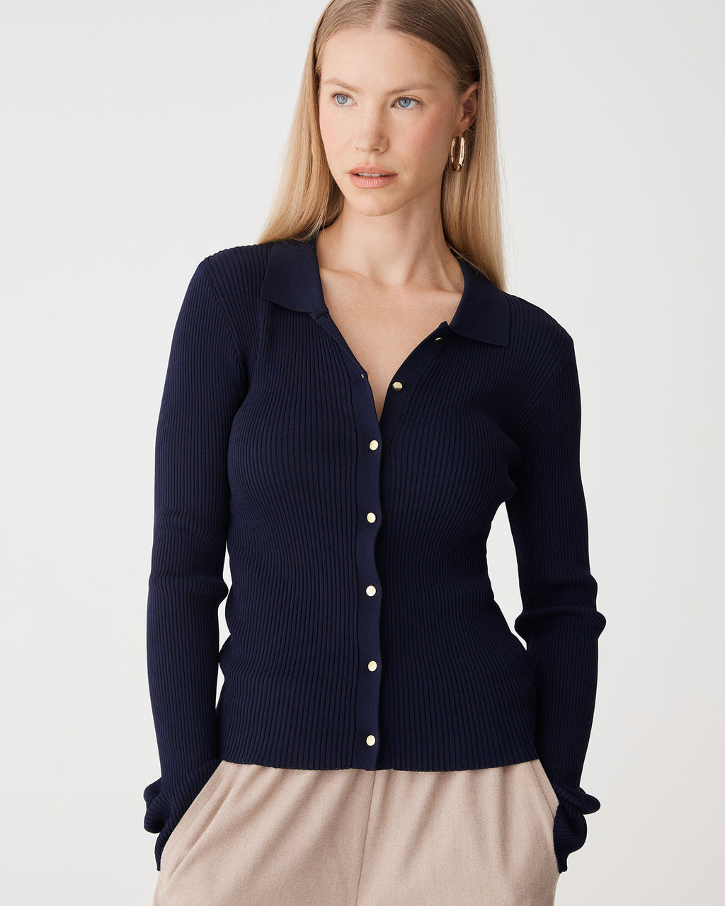Bristol Collared Rib Cardigan