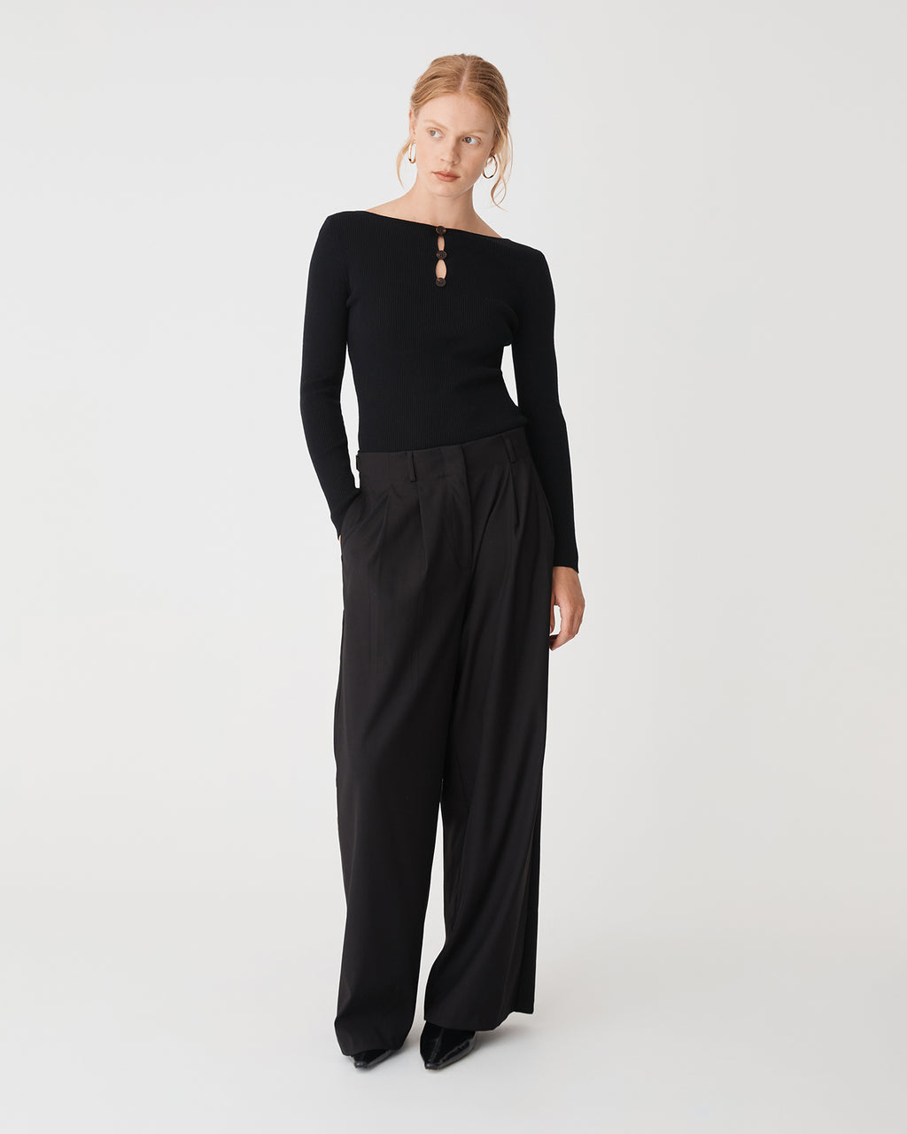 Logan Button Keyhole Rib Knit