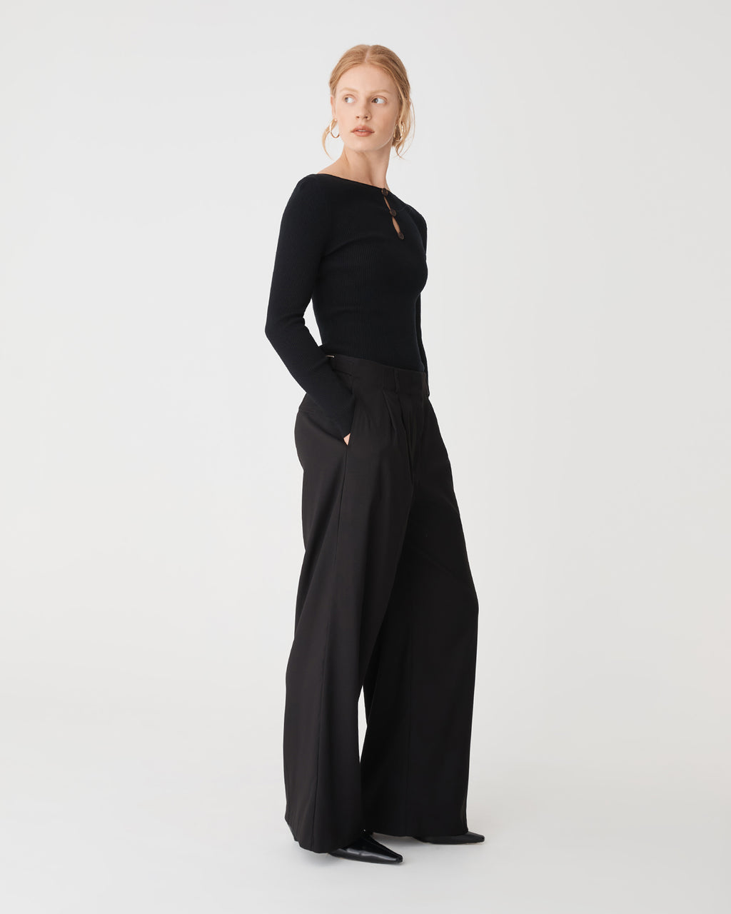Logan Button Keyhole Rib Knit