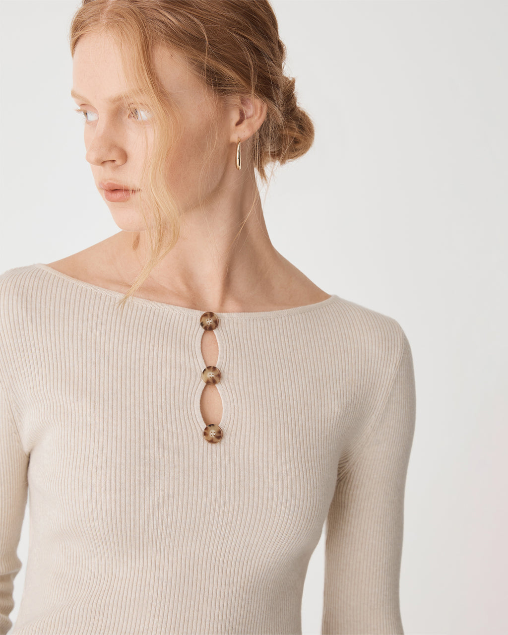 Logan Button Keyhole Rib Knit
