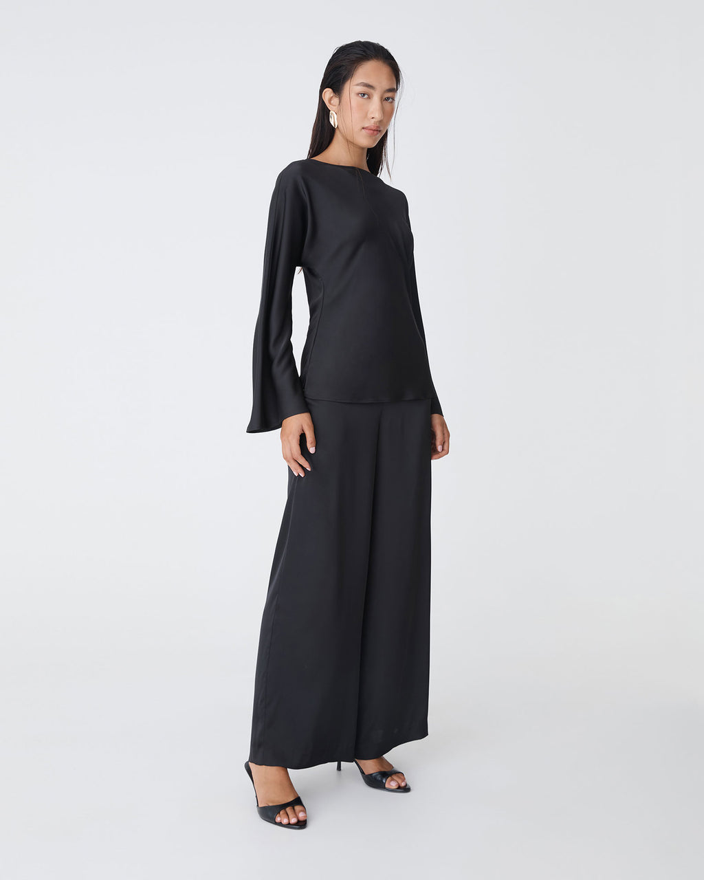 Asma Satin Wide Leg Pants
