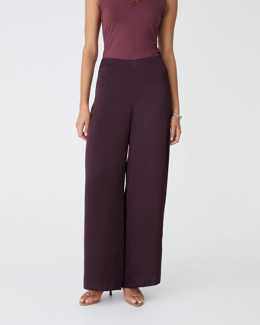 Asma Satin Wide Leg Pants