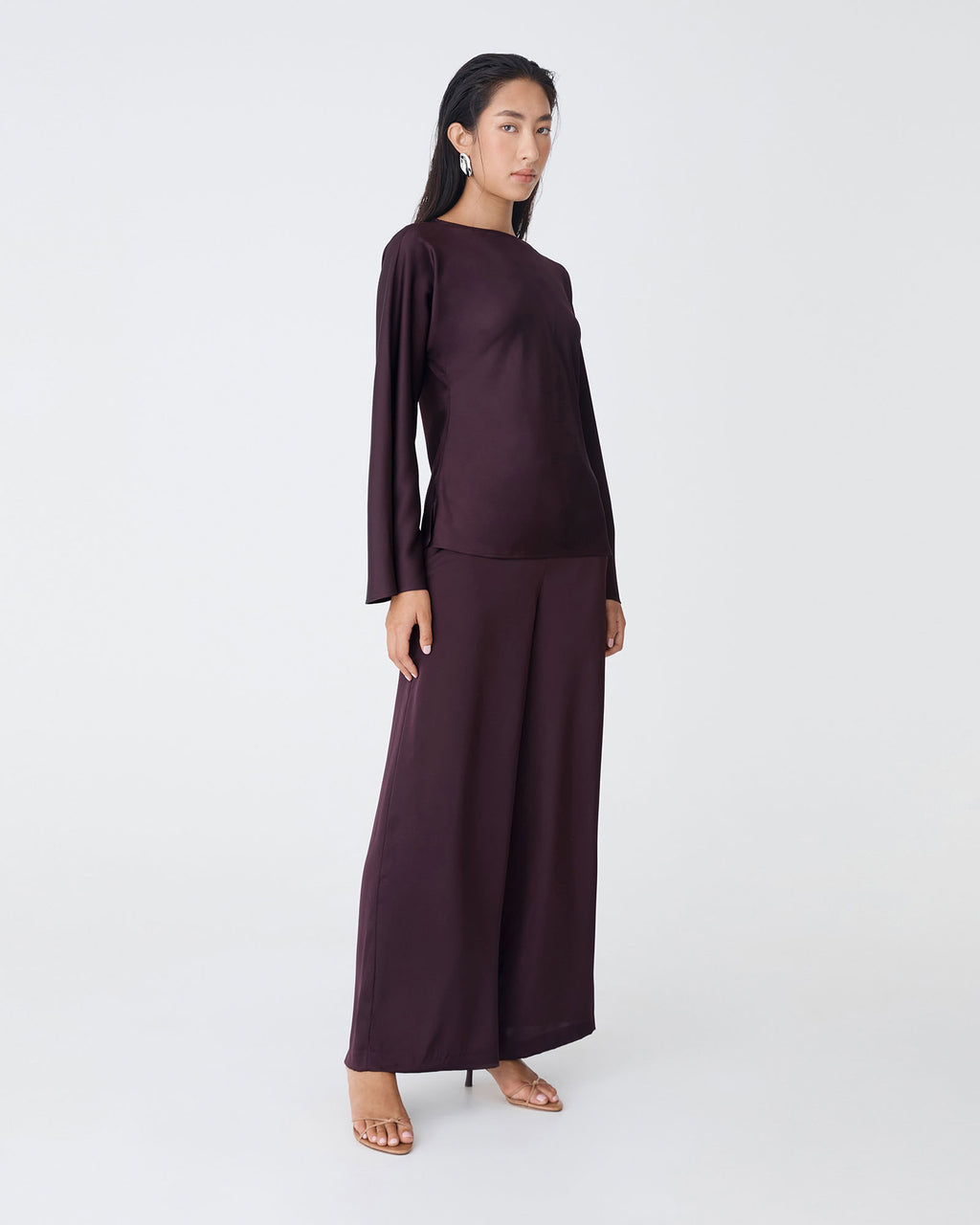 Asma Satin Wide Leg Pants
