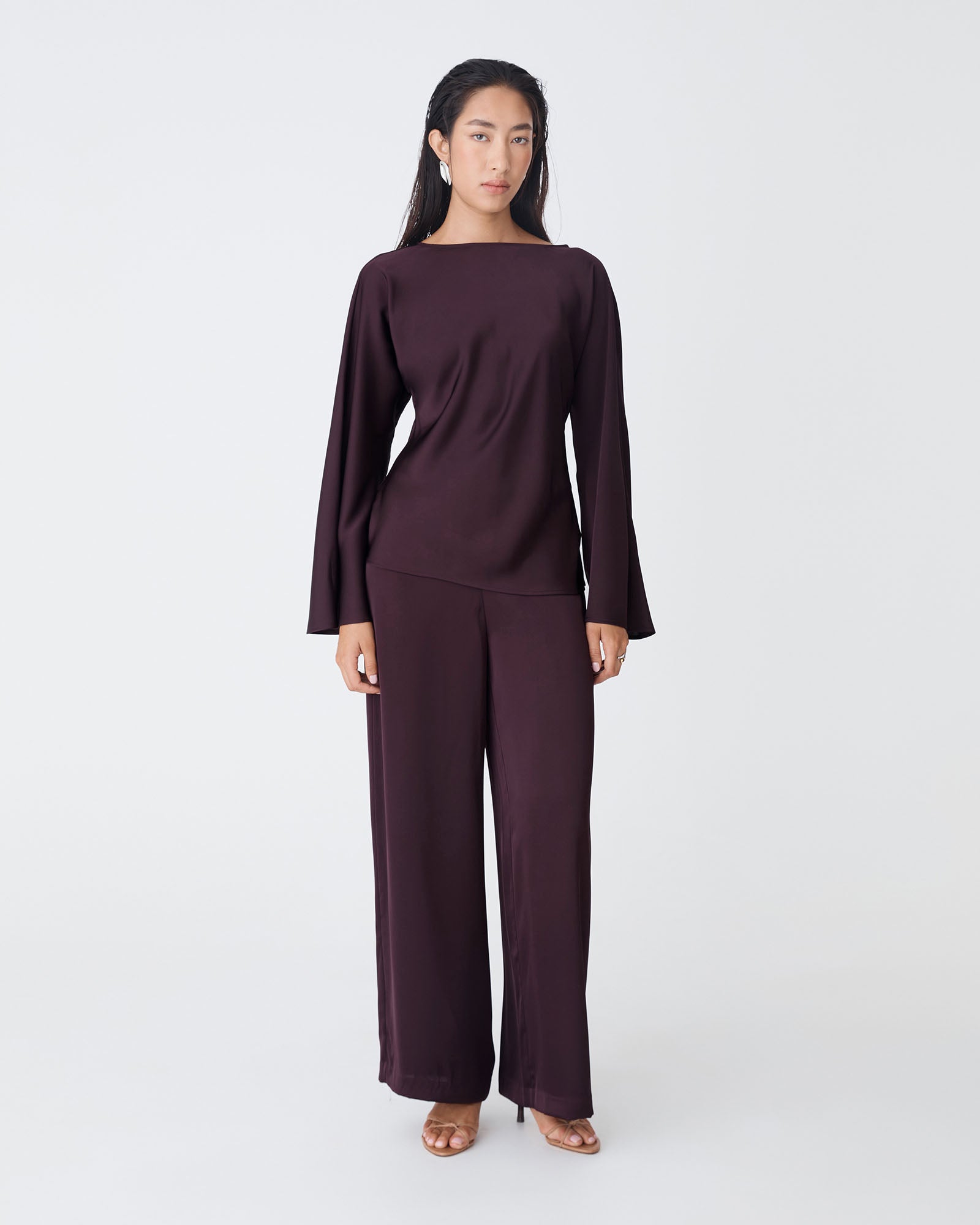 Asma Satin Wide Leg Pants