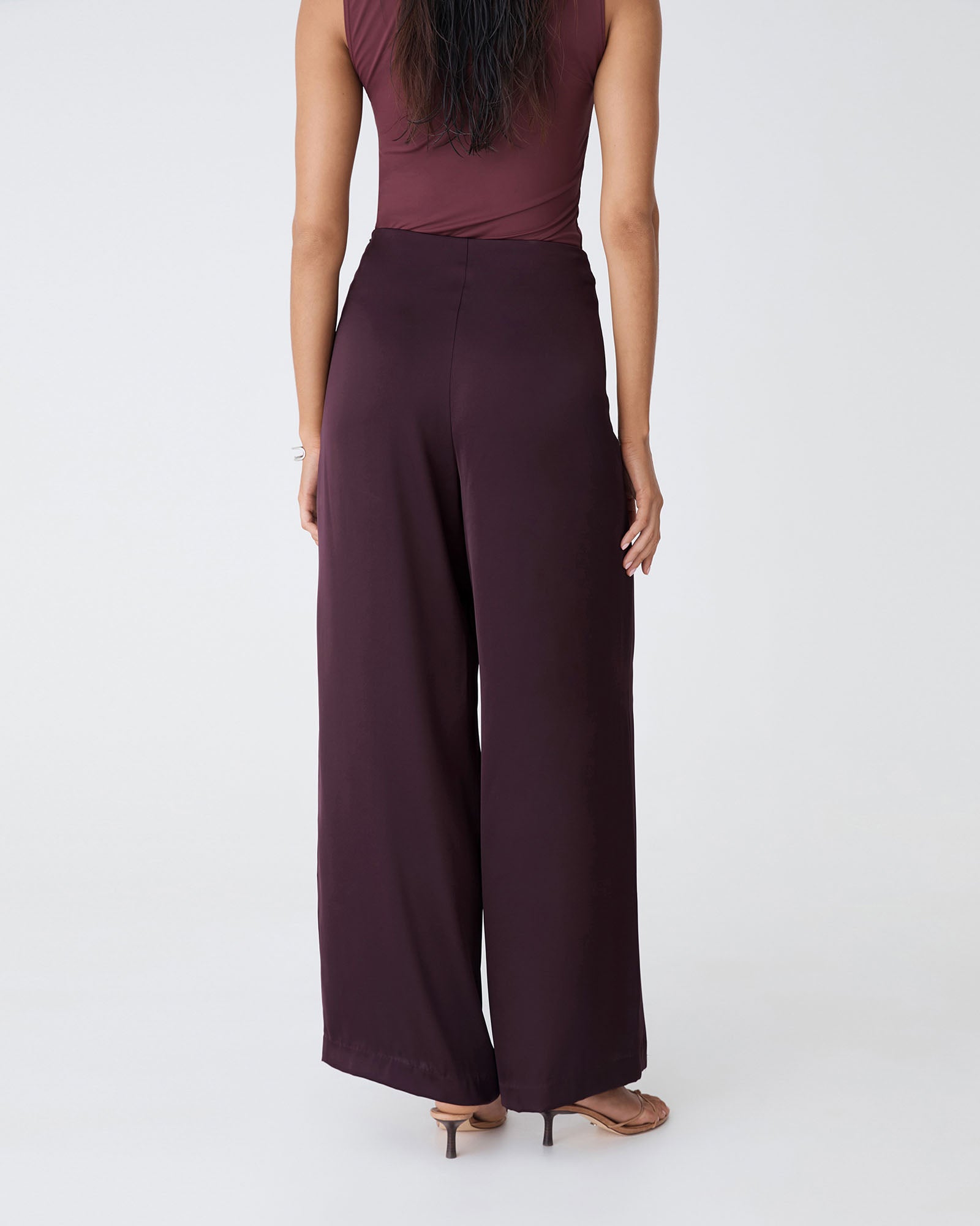 Asma Satin Wide Leg Pants