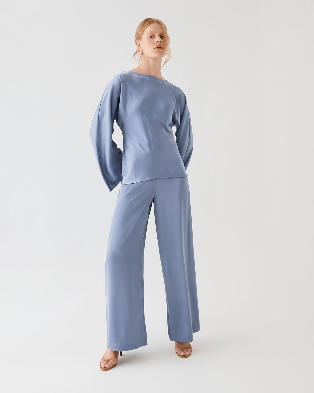 Asma Satin Wide Leg Pants