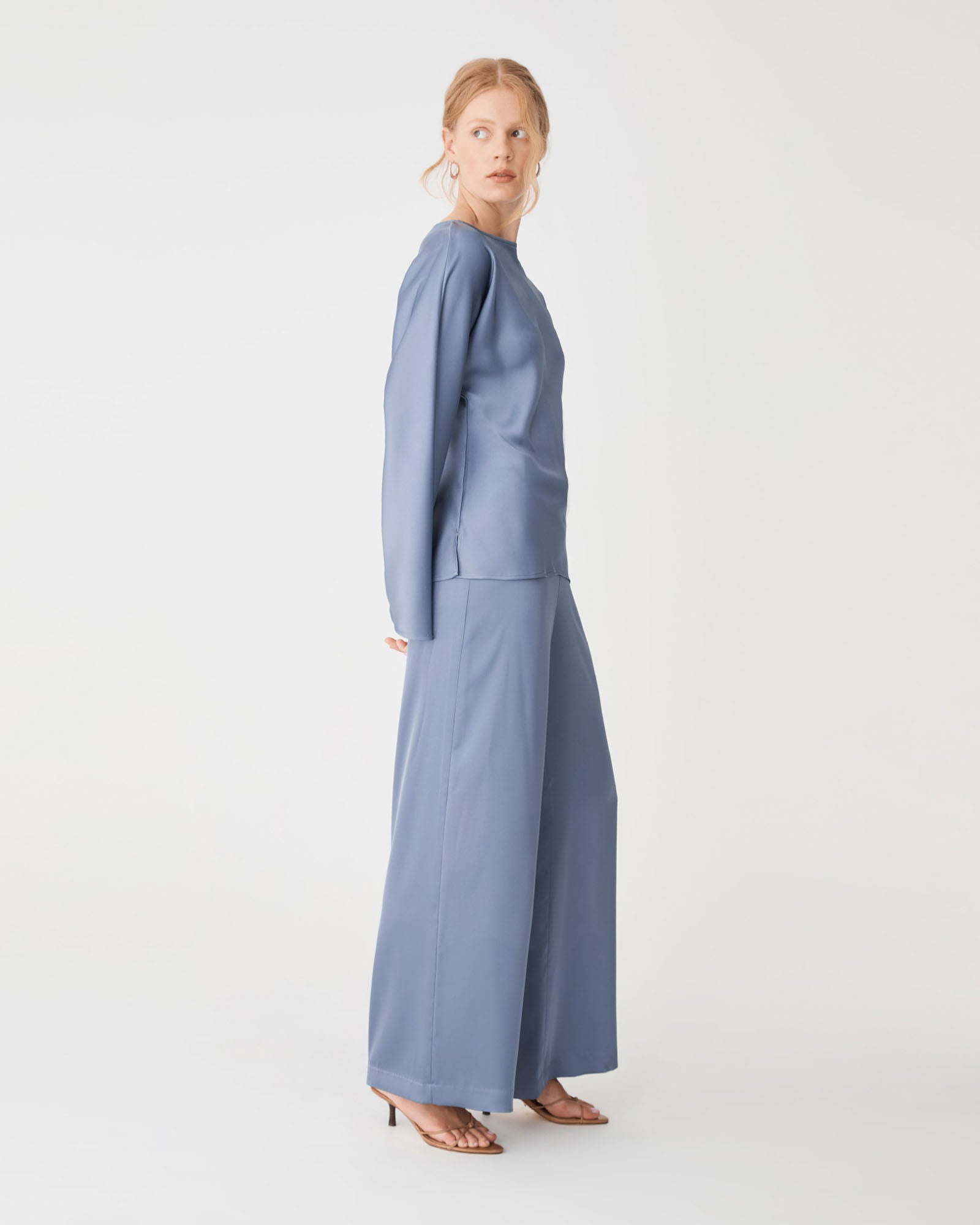 Asma Satin Wide Leg Pants