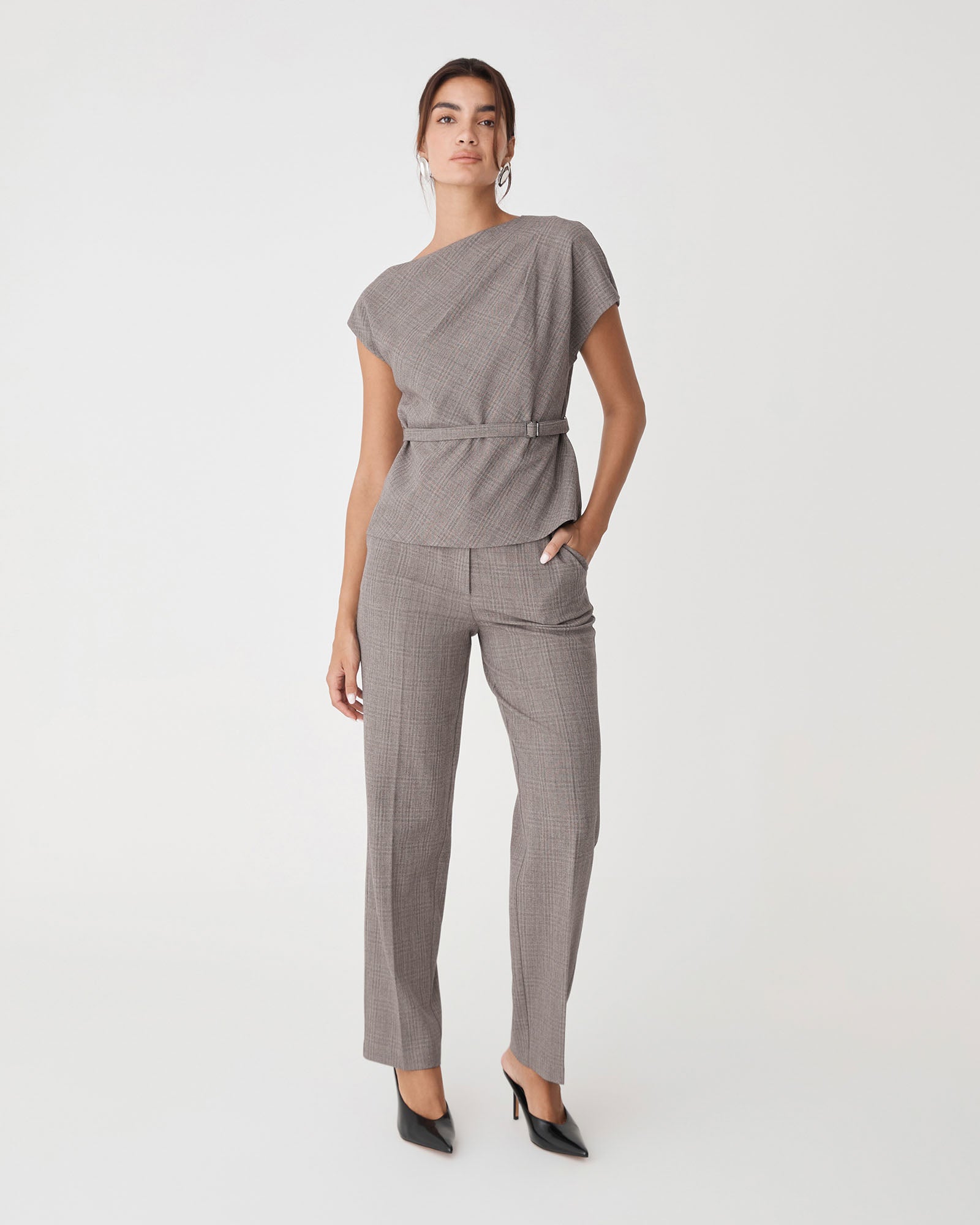 Loretta Straight Check Pants