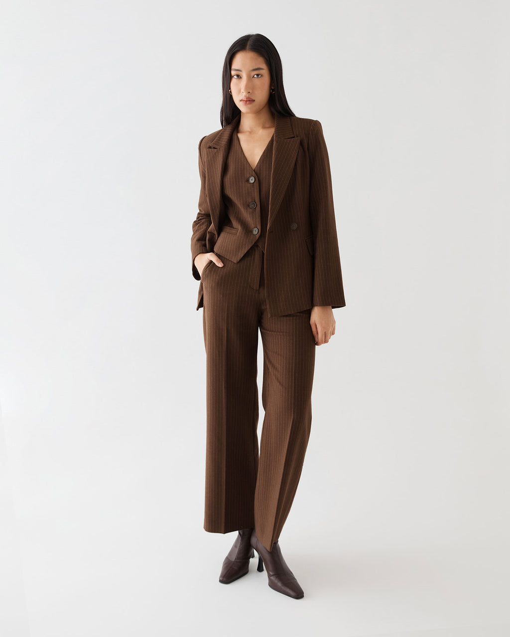 Zara Pinstripe Tailored Pants