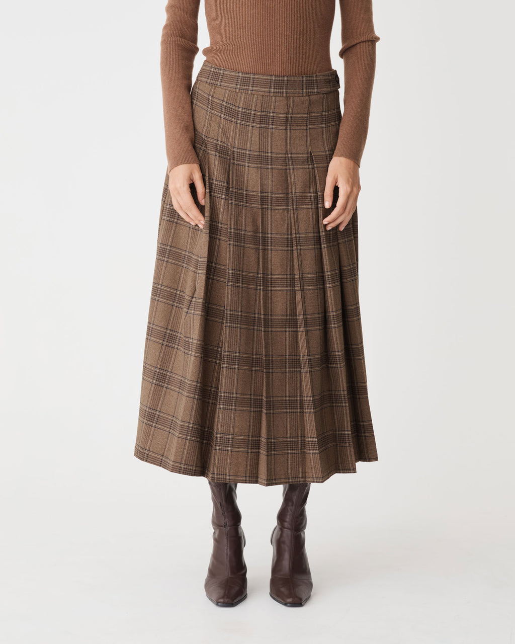 Lani Pleated Check Skirt