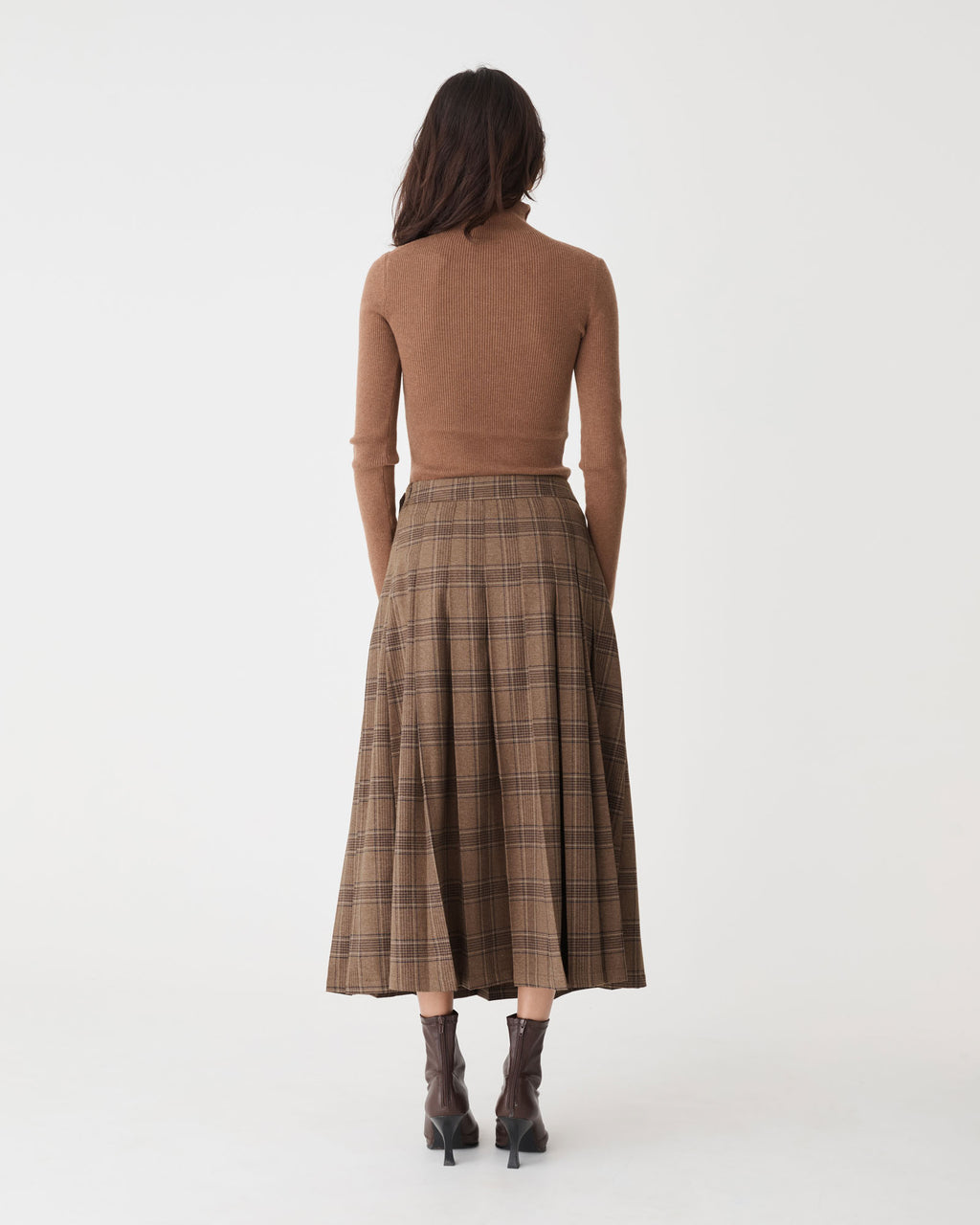 Lani Pleated Check Skirt