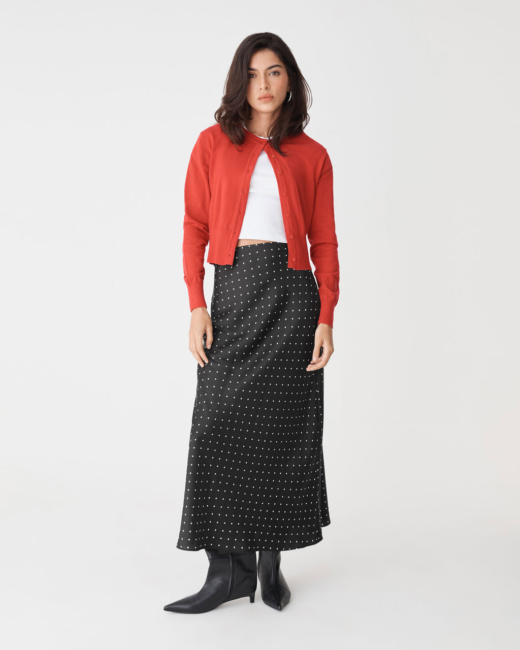Courtney Bias Satin Skirt