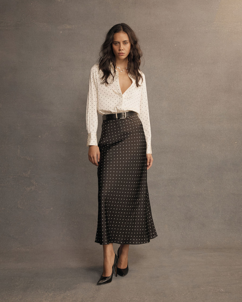 Courtney Bias Satin Skirt