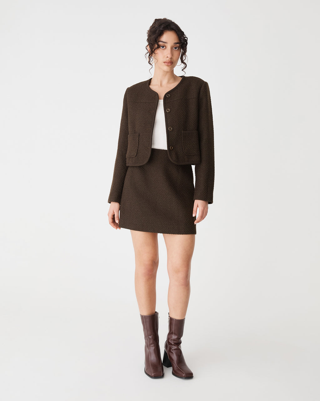Aubery Tweed Mini Skirt