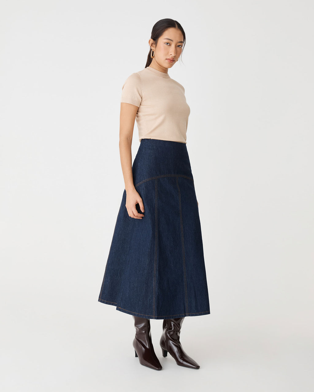 Nancy A-Line Denim Skirt