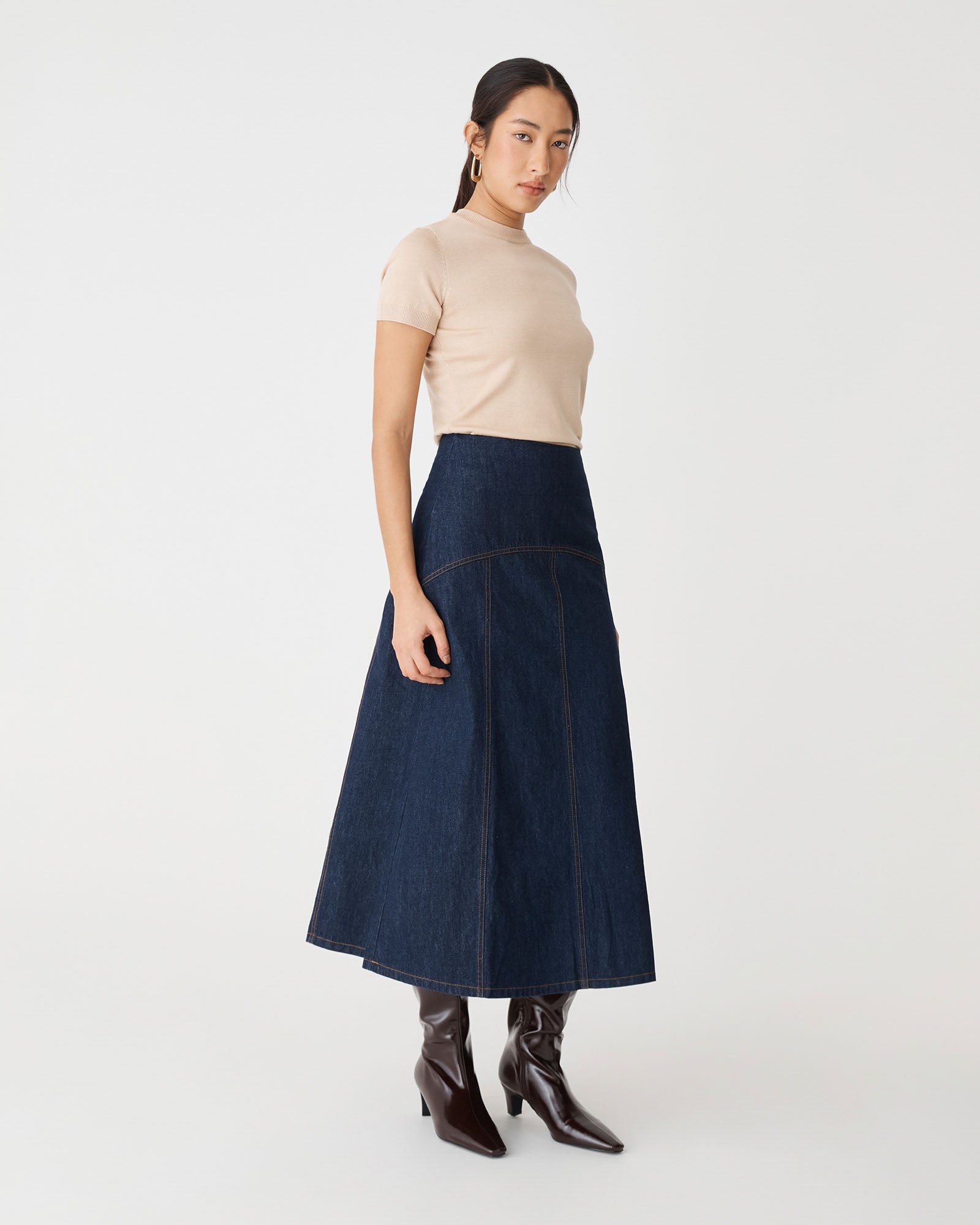Nancy A-Line Denim Skirt