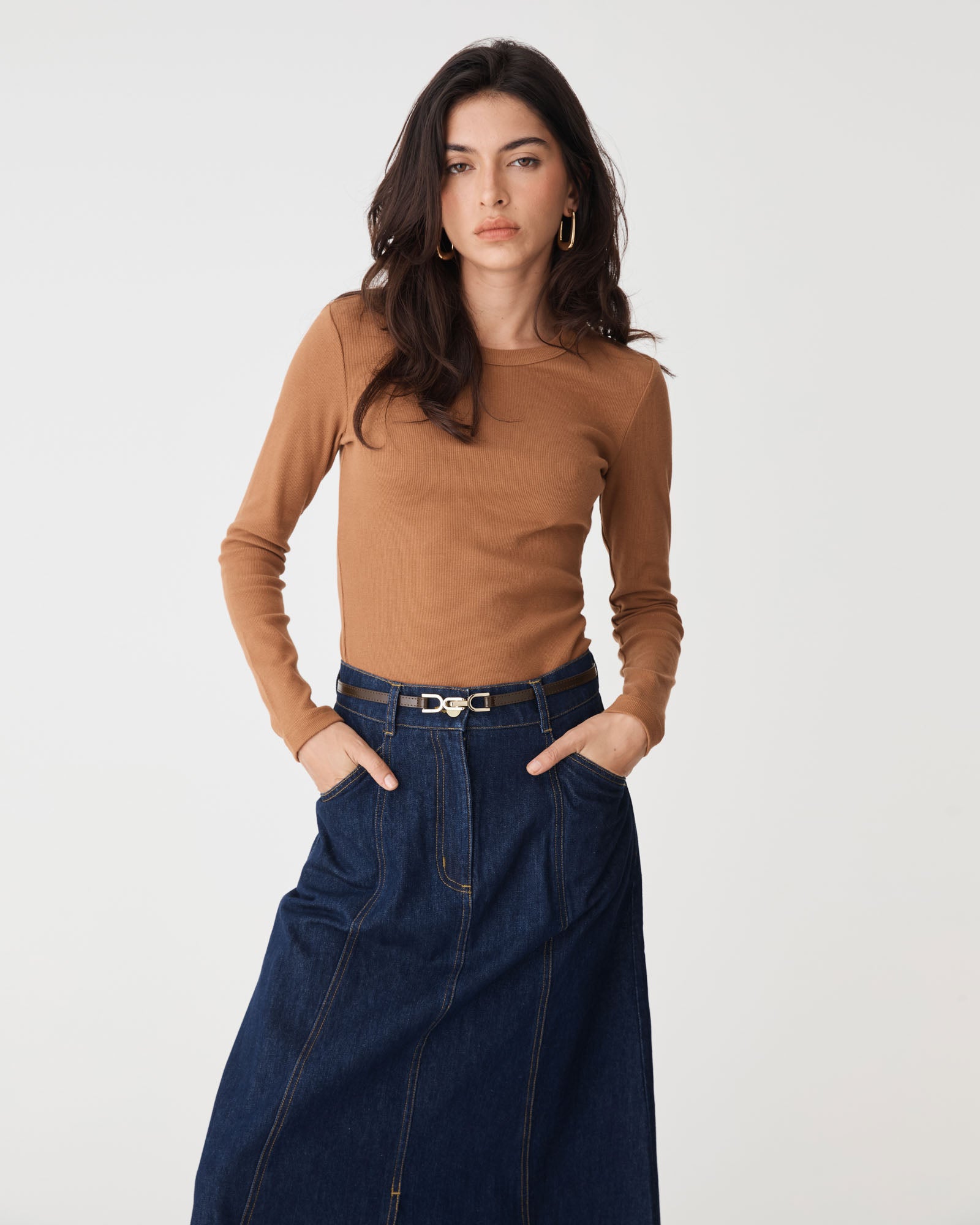 Nancy Panelled Denim Skirt