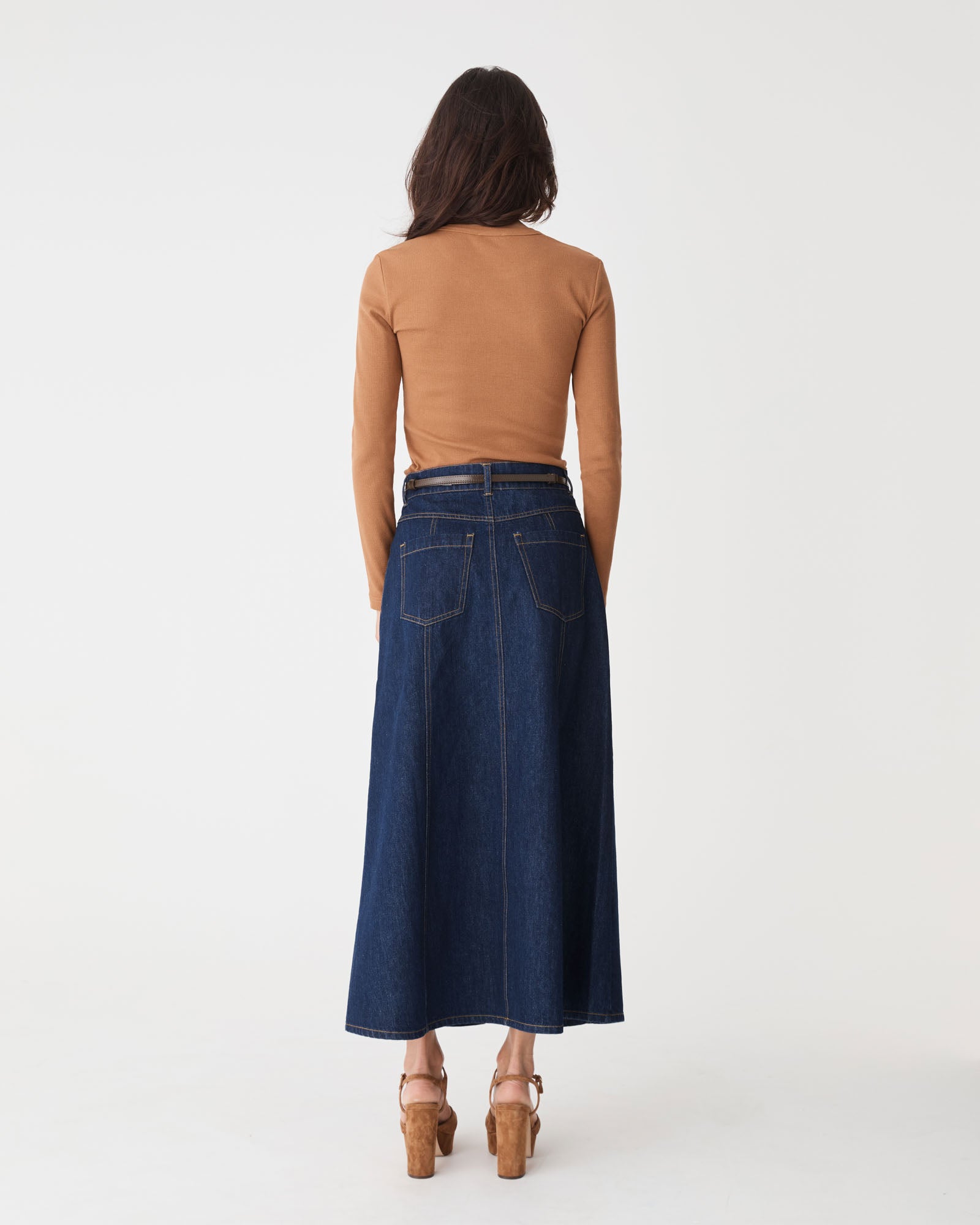 Nancy Panelled Denim Skirt