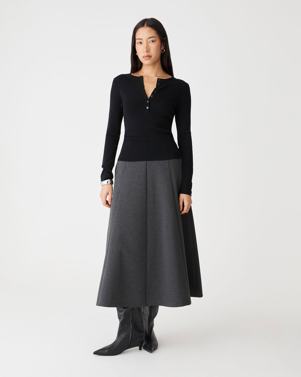 Janice A-Line Ponte Skirt