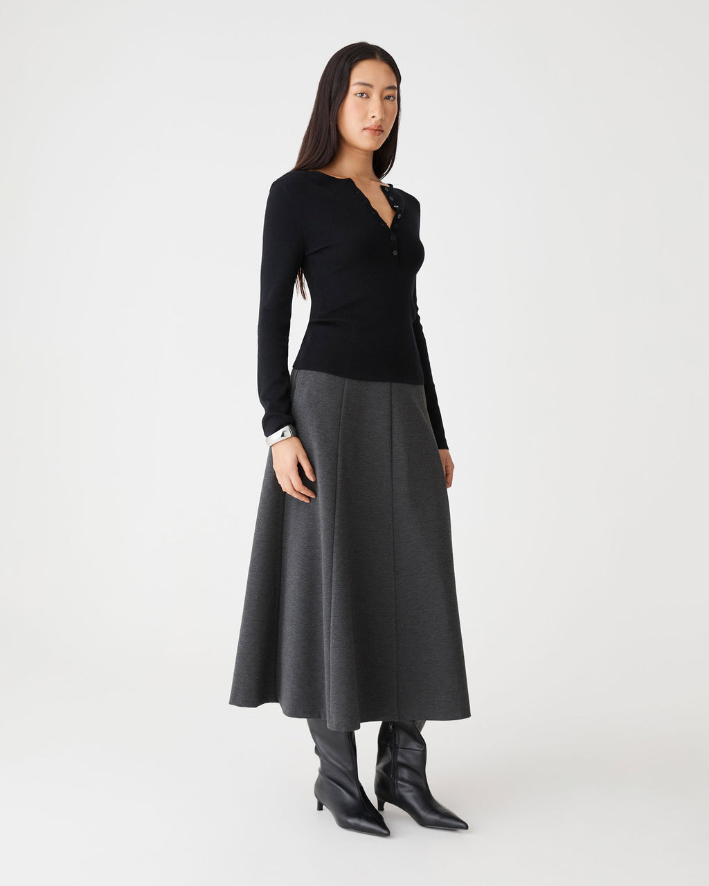 Janice A-Line Ponte Skirt