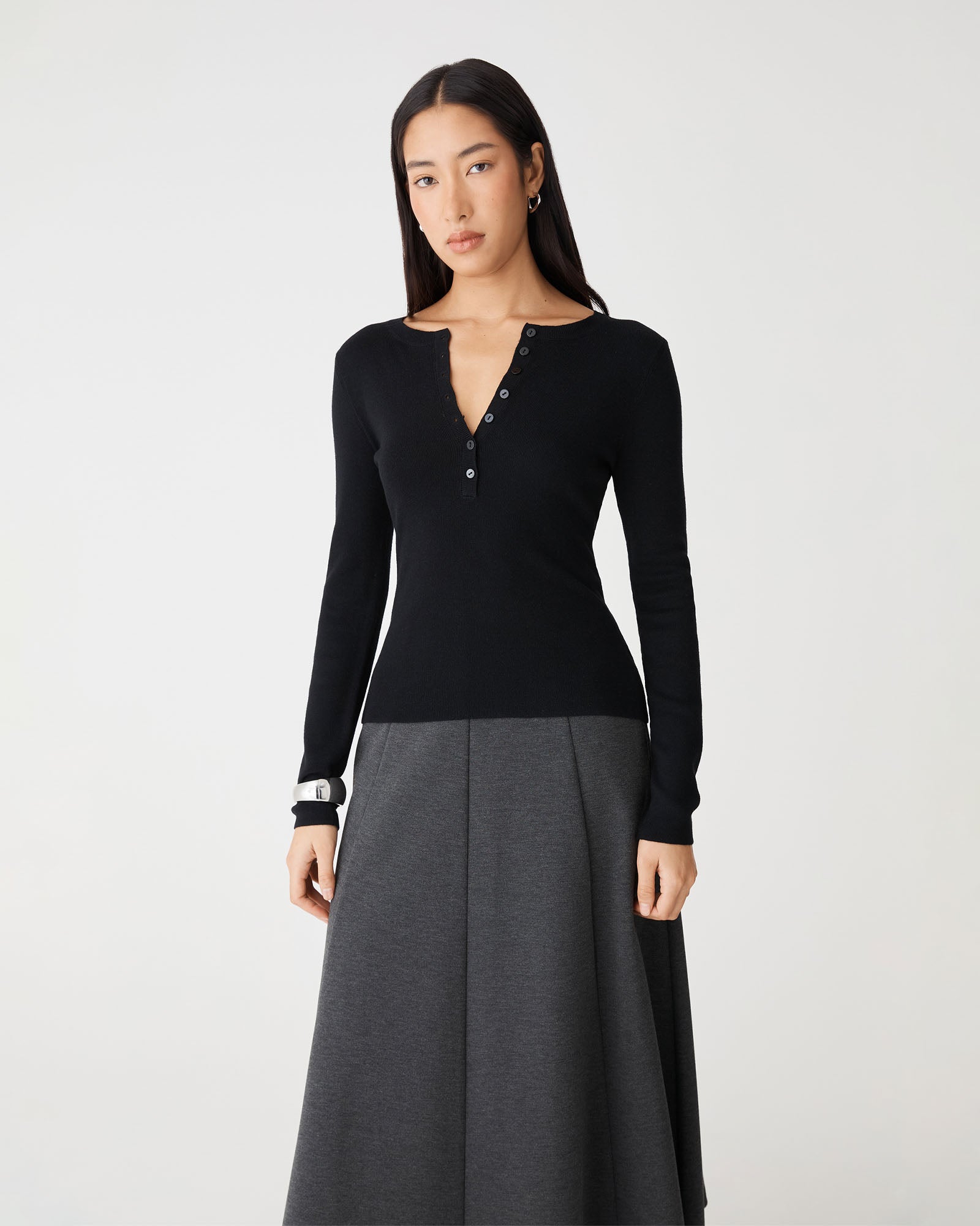 Janice A-Line Ponte Skirt