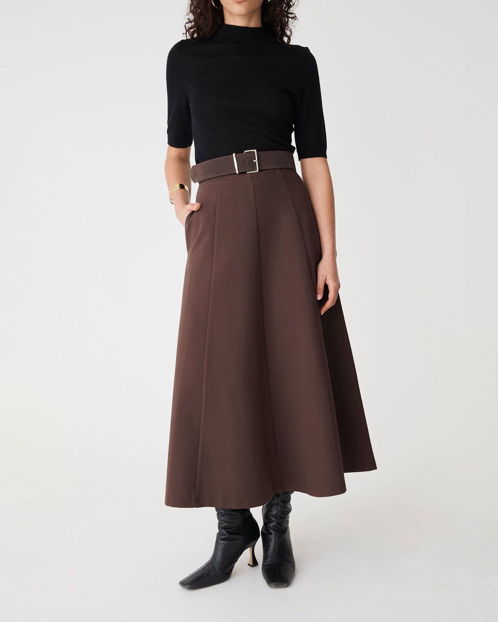 Janice A-Line Ponte Skirt