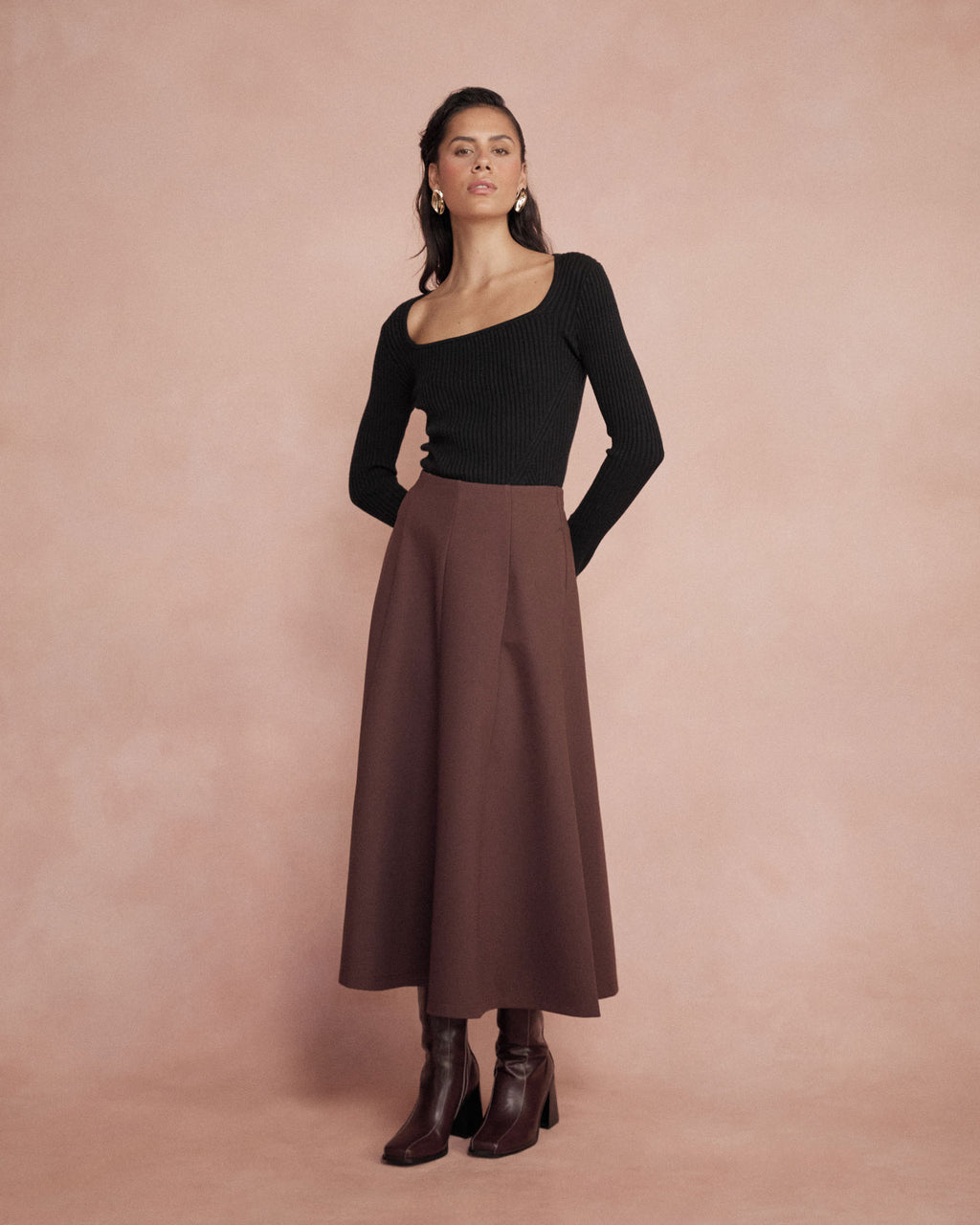 Janice A-Line Ponte Skirt
