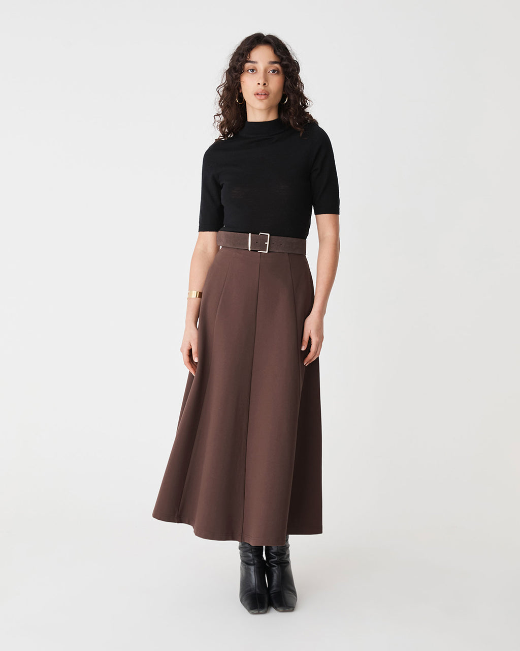 Janice A-Line Ponte Skirt