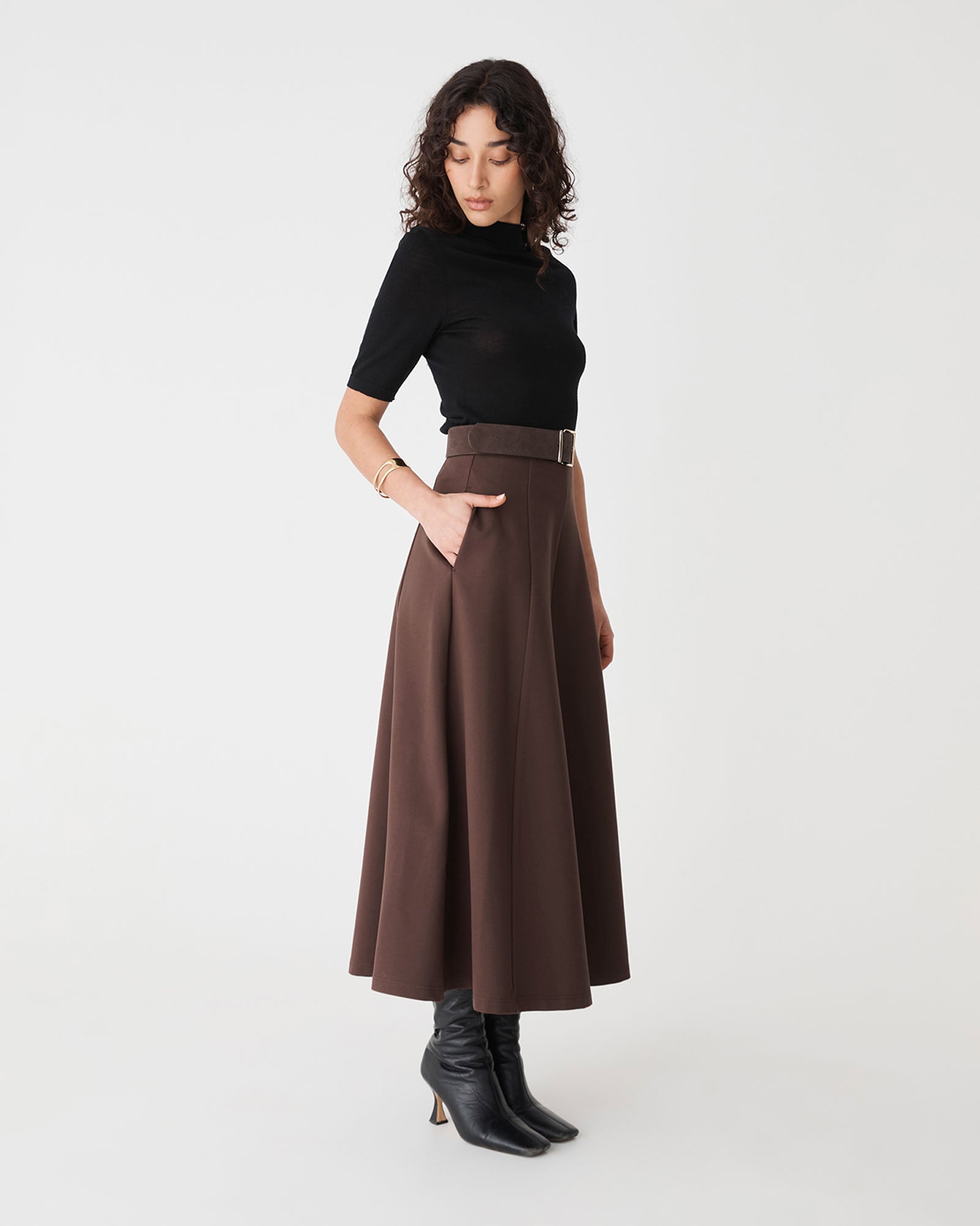 Janice A-Line Ponte Skirt