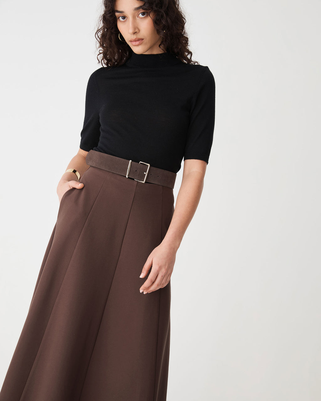 Janice A-Line Ponte Skirt