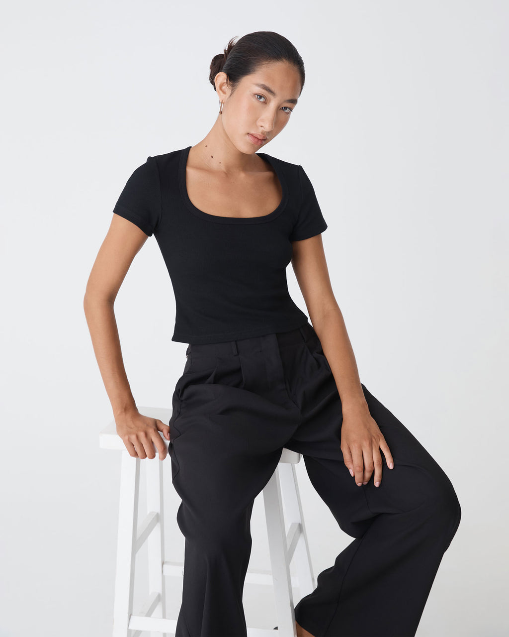 Devon Scoop Neck Rib Tee