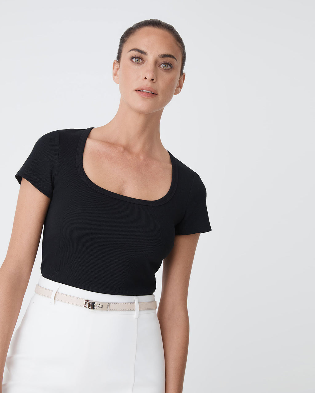 Devon Scoop Neck Rib Tee