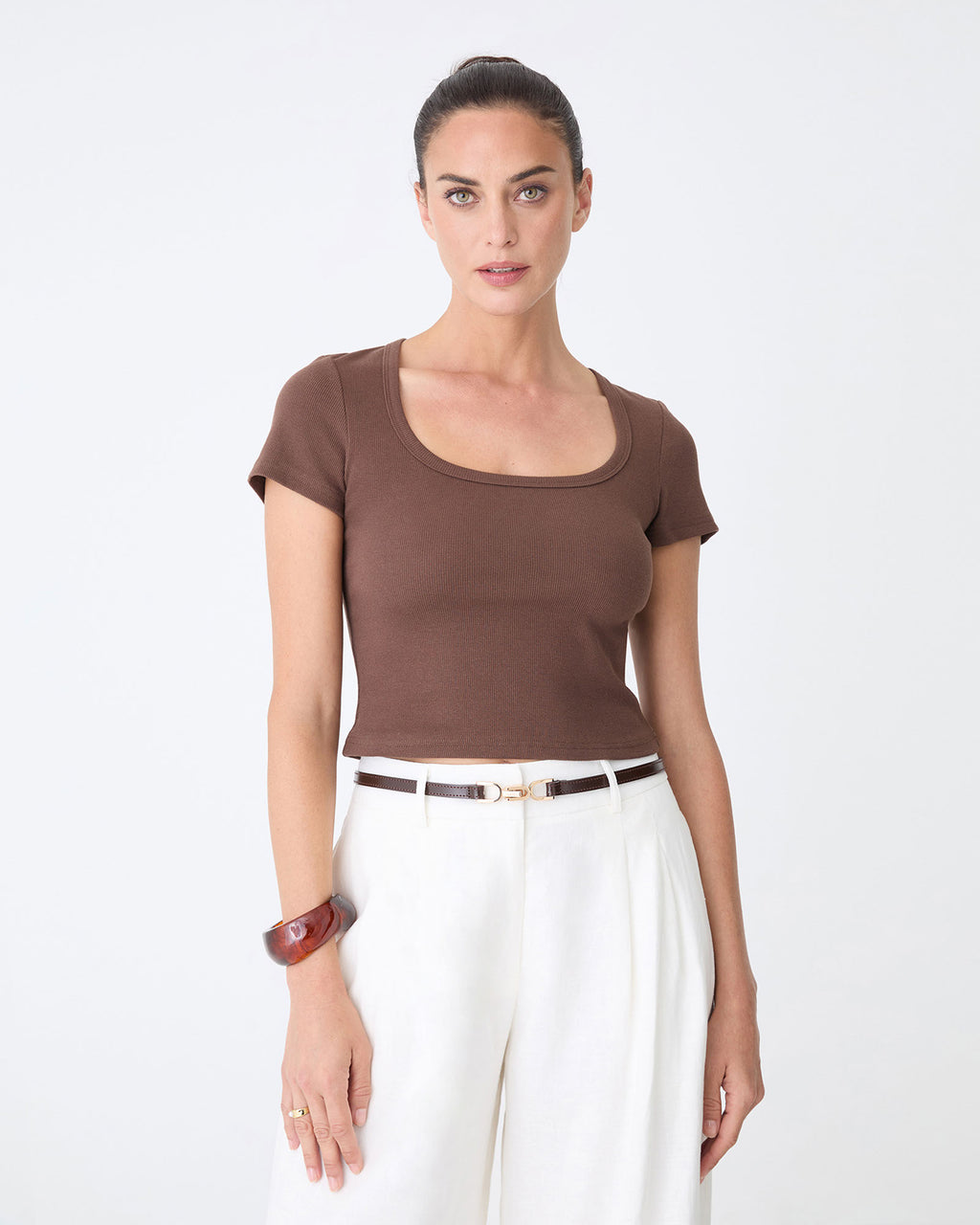 Devon Scoop Neck Rib Tee