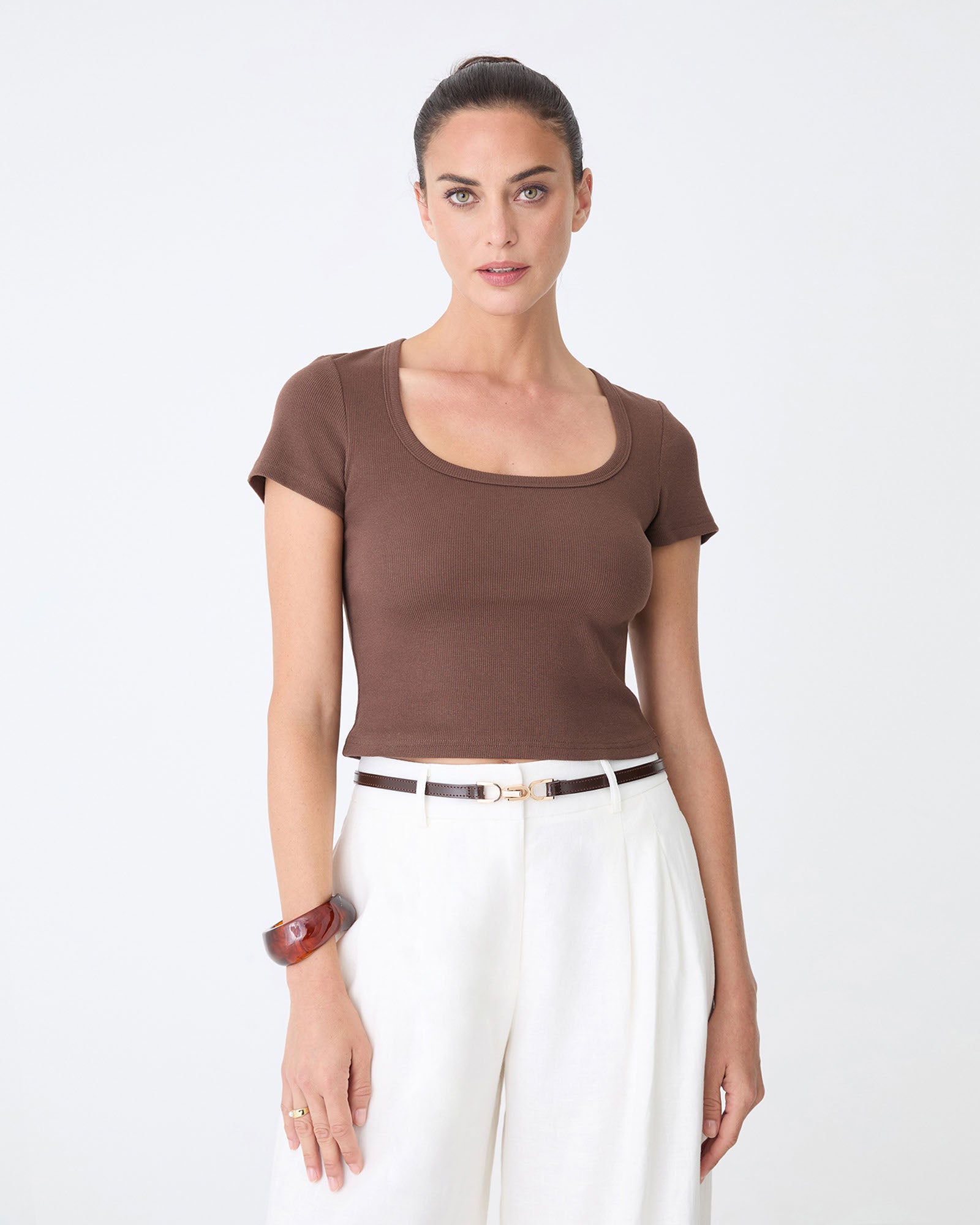 Devon Scoop Neck Rib Tee