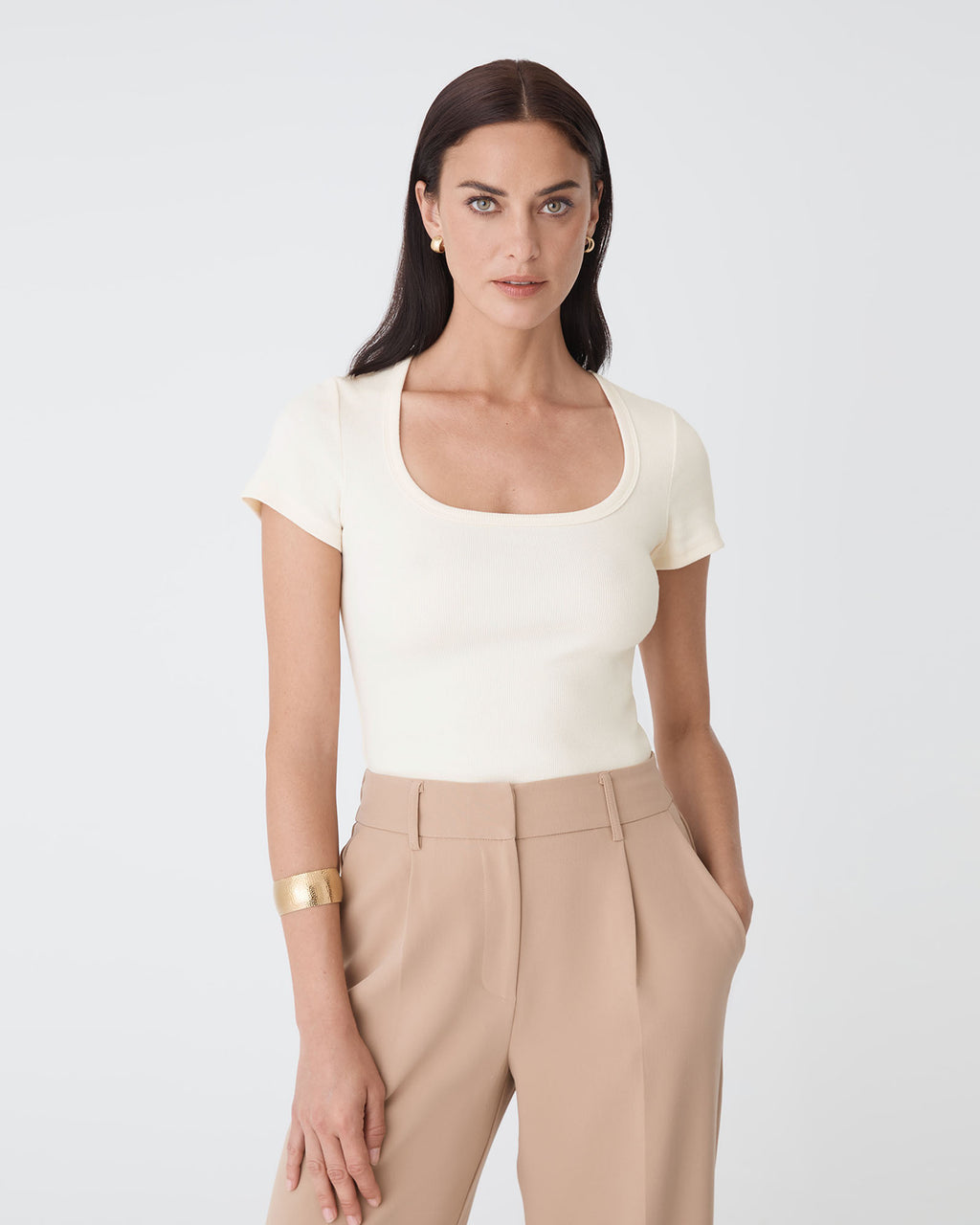 Devon Scoop Neck Rib Tee