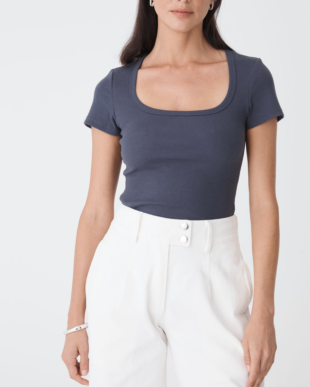 Devon Scoop Neck Rib Tee