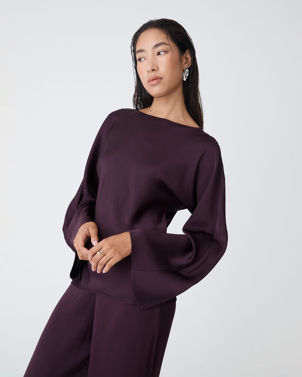 Asma Satin Bias Top