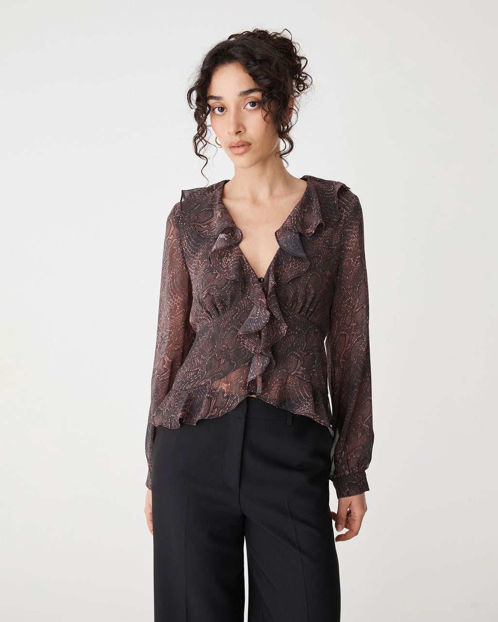 Sonia V-Neck Ruffle Top