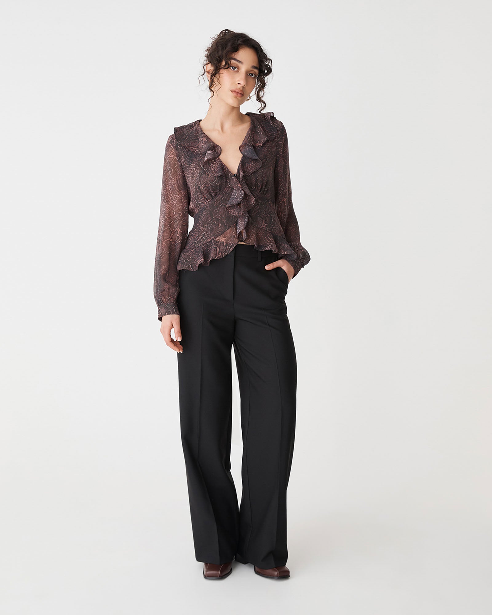 Sonia V-Neck Ruffle Top